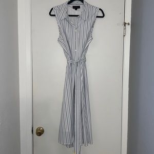 Stripped Poplin Midi Shirtdress size 16